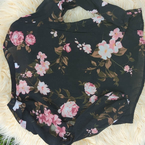 CHILDREN'S place Little Girls Black Floral Cardigan/ 4 - Picture 5 of 5